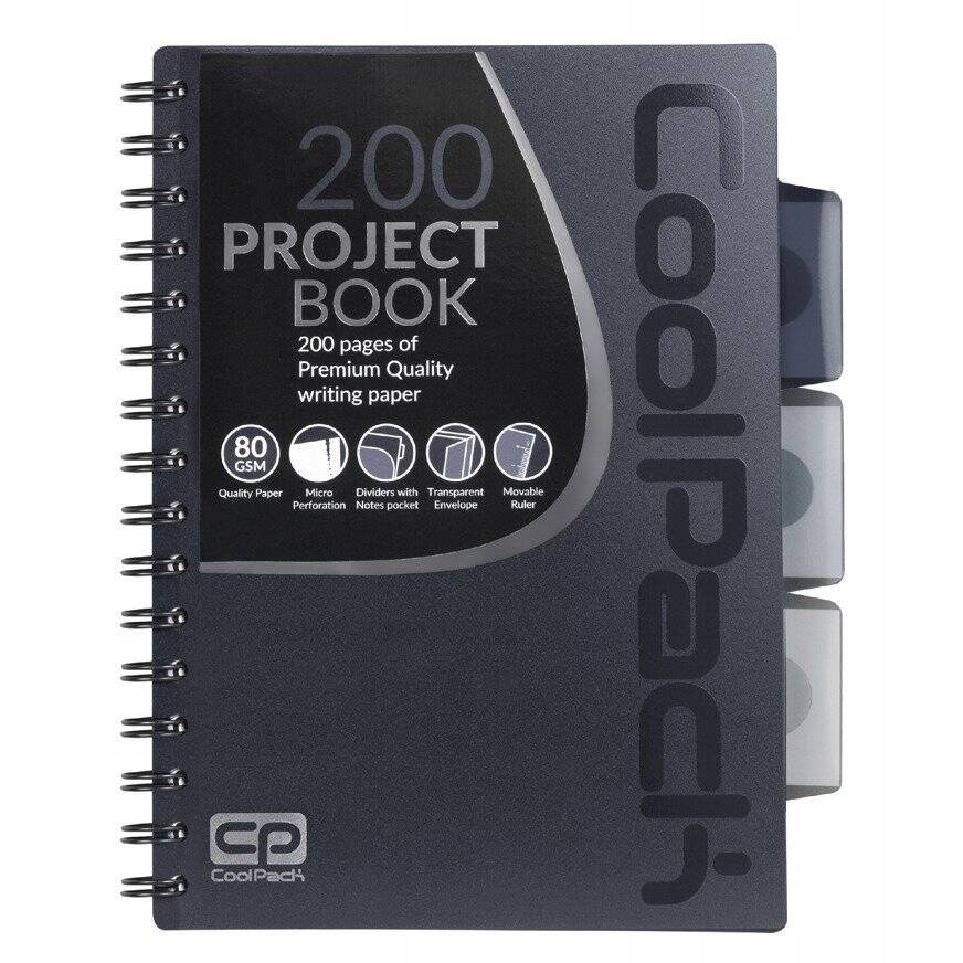 Kołozeszyt Zeszyt Brulion A5 Kratka 100 Kartek SZARY CoolPack 94184_1