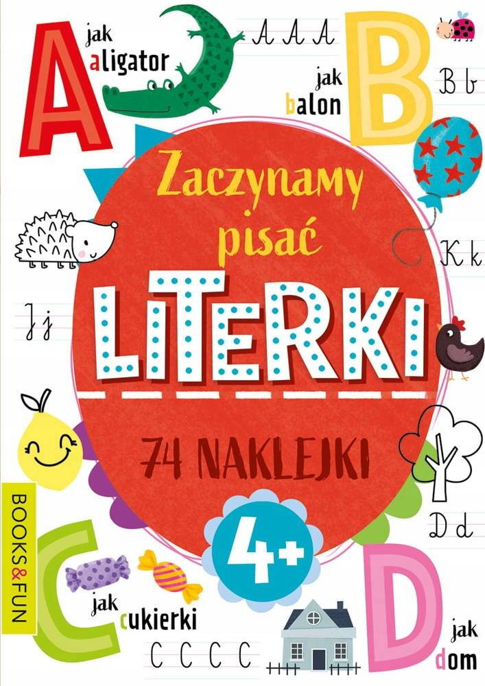 Zaczynamy Pisać Literki 74 Naklejek 4+ BooksAndFun_1