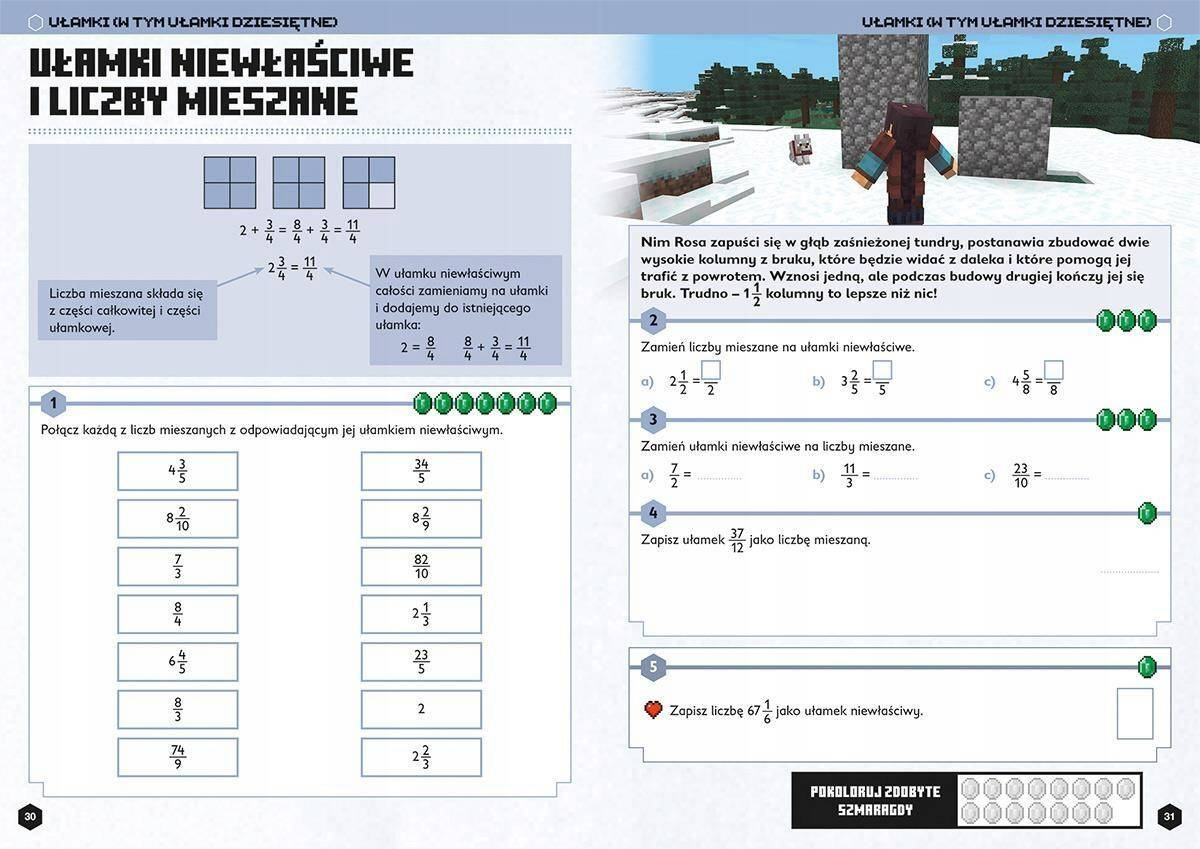 Minecraft Matematyka Megazadania D. Lipscombe K. Pate 11+ HarperKids_3