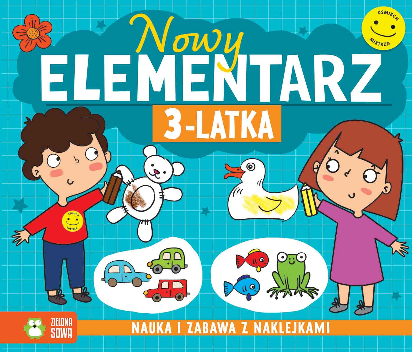 Nowy Elementarz 3-latka Nauka I Zabawa + Naklejki Zielona Sowa_1