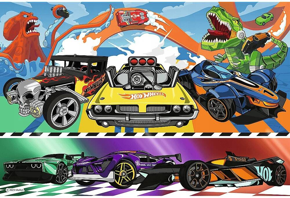 Puzzle 100 Układanka Auta HOT WHEELS Samochody Autka Obraz 5+ Trefl_1