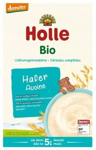 HOLLE BIO Kaszka Owsiana Pełnoziarnista Bez Cukru 250g 5M+_1