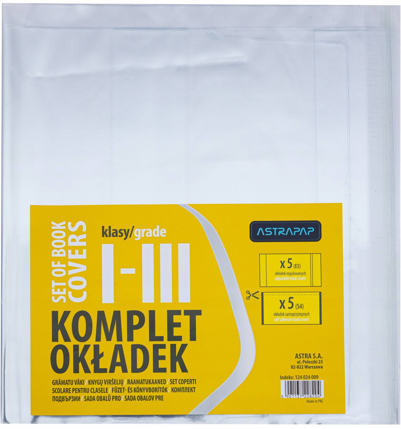 AstraPap Uniwersalny KOMPLET OKŁADEK DO KLAS I-III 10 sztuk_1