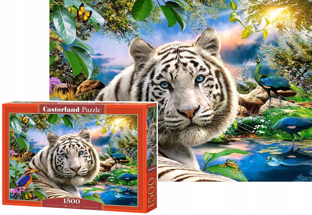 Puzzle 1500 Układanka TYGRYS Zwierzęta Kwiaty Natura Roślinność 9+ Castor_1