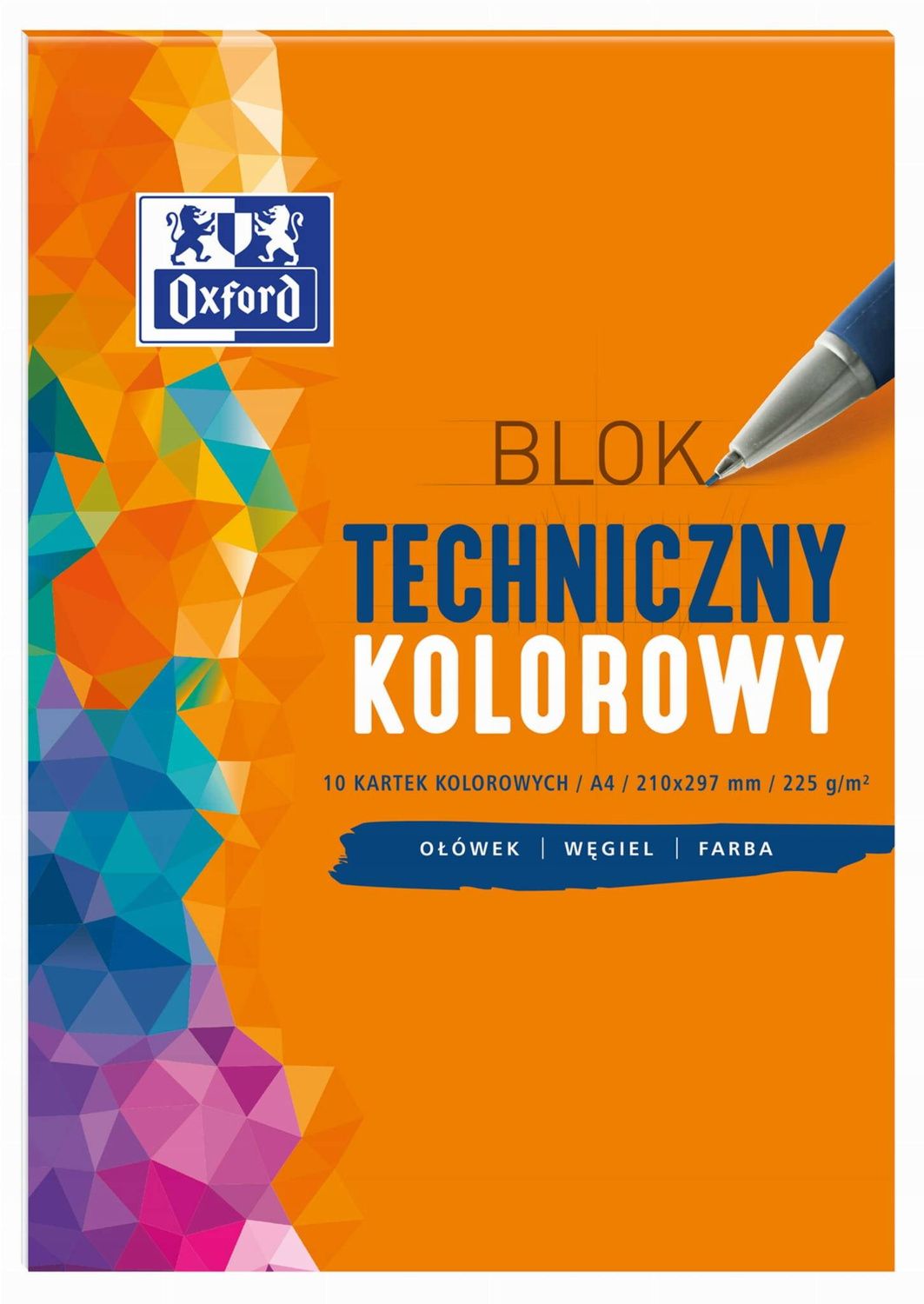 Blok Techniczny KOLOROWY Dla Dzieci Szkoła Plastyka A4/10k OXFORD_1