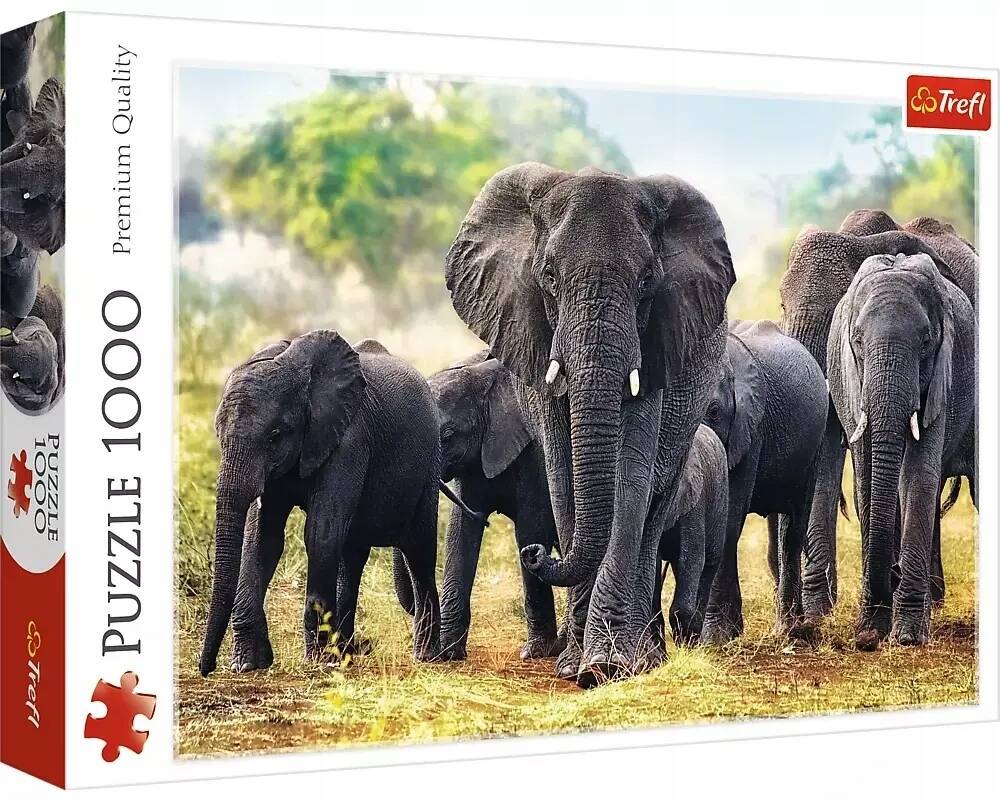 Puzzle 1000 Zwierzęta Afrykańskie słonie Trefl_2