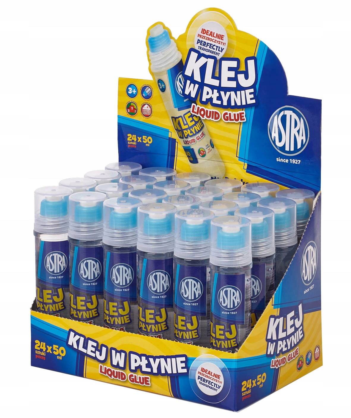 Klej Szkolny W Płynie Biurowy Mocny Przezroczysty 50ml 3+ Astra_1