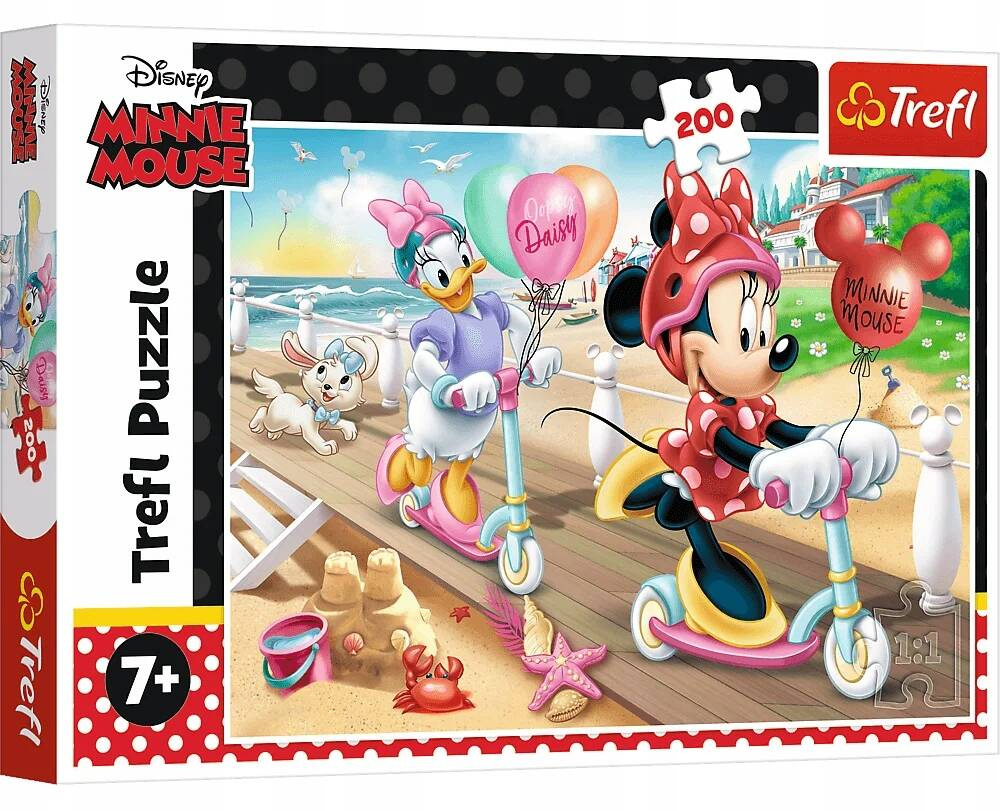 Puzzle 200 Układanka Myszka MINNIE Plaża Ducky Widok Obraz 7+ Trefl 13262_2