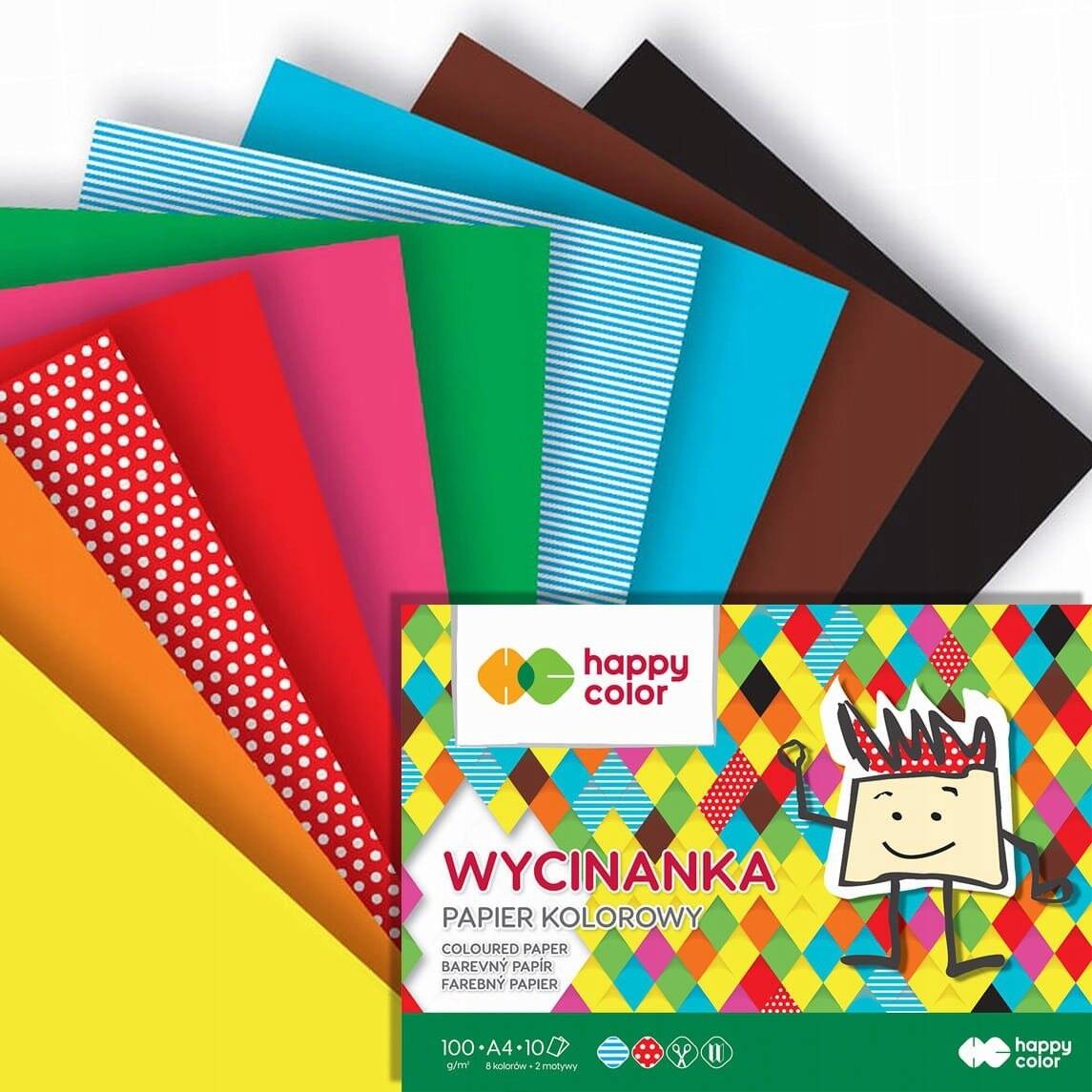 Papier Kolorowy Wycinanka A4 10 Kartek KOLOROWY Happy Color_1