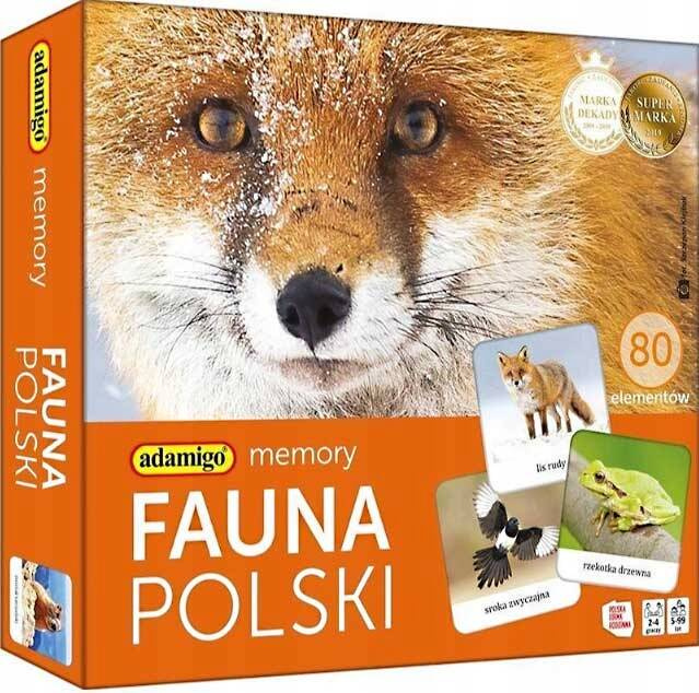 Gra Memory Fauna Polski Pamięciowa Dla Dzieci Pamięć 5+ Adamigo 07738_1