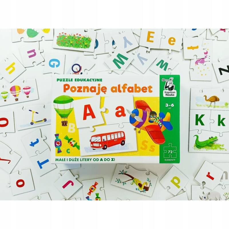 Puzzle Edukacyjne Poznaję Alfabet Nauka Liter Od A Do Z 3+ Kapitan Nauka_3