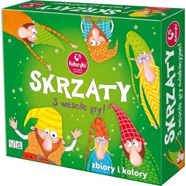 Skrzaty 3 Wesołe Gry Edukacyjne Planszowe 4+ Kukuryku 62660_1