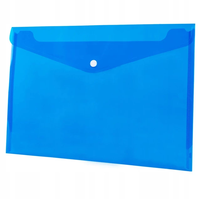 Teczka Koperta Na Zatrzask Plastikowa A4 PP NIEBIESKA Na Guzik Tetis_1