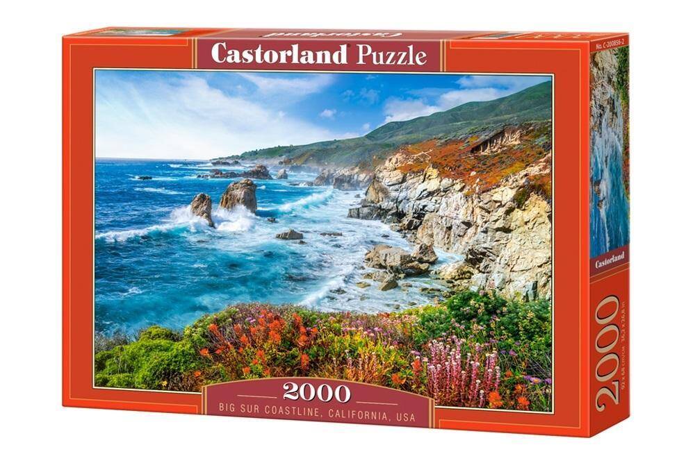 Puzzle 2000 Układanka Krajobraz Widok Góry Morze WYBRZEŻE Kwiaty 9+ Castor_2