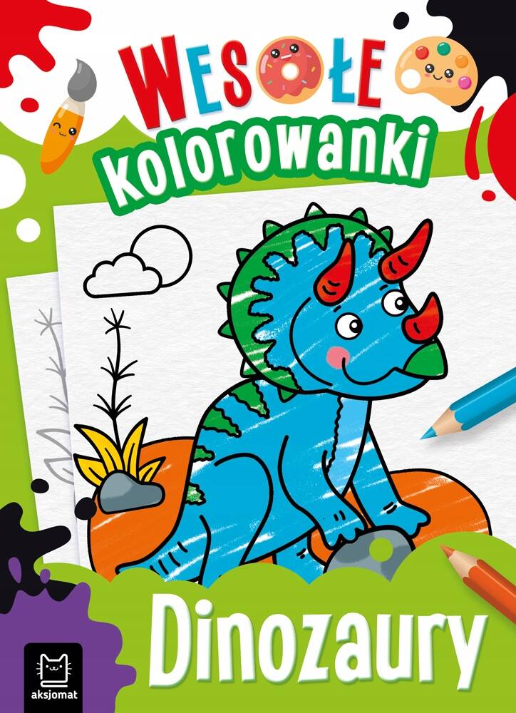 Wesołe Kolorowanki Dinozaury Malowanka Kolorowanka 4+ Aksjomat_1