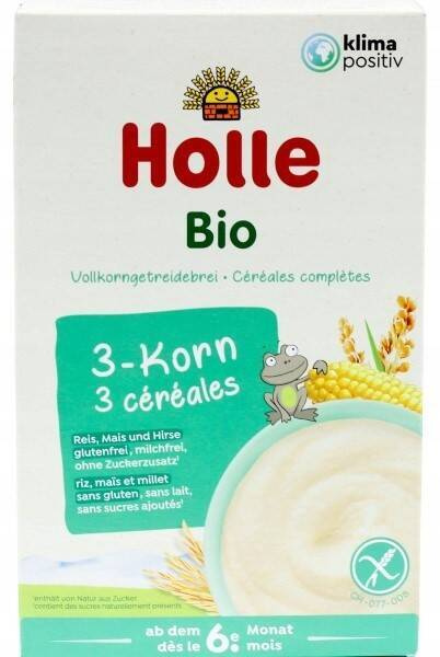 2x HOLLE BIO Kaszka Zbożowo Owocowa i Pełnoziarnista 3 Zboża Bez Cukru 6M+_3