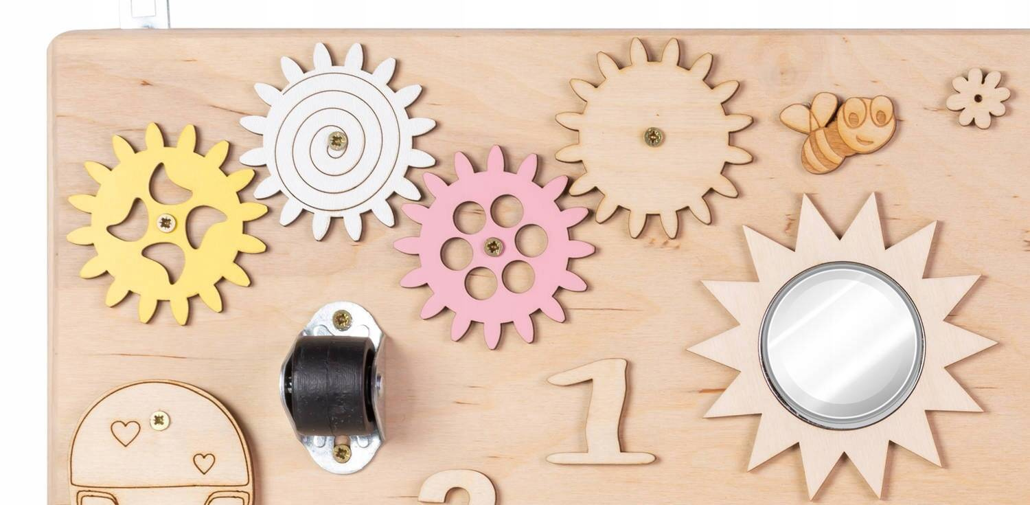 Tablica Drewniana Manipulacyjna Sensoryczna Montessori 17w1 3+ 3ToysM MT07_8
