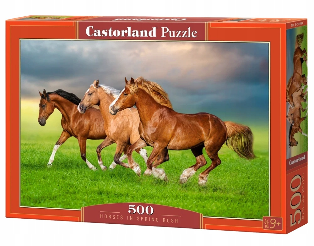 Puzzle 500 Układanka Wiosna KONIE Dzikie Koniki Krajobraz 9+ Castorland_2