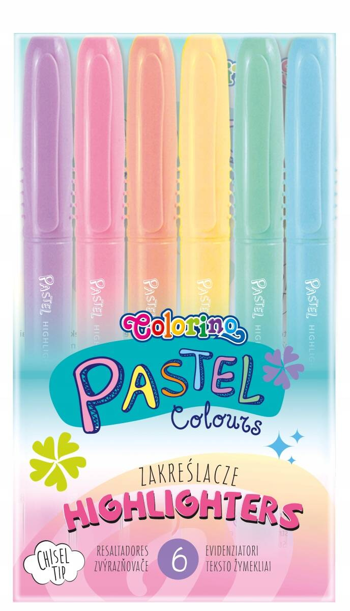 Zakreślacze Mazaki PASTELOWE Pastel 6 Kolorów Colorino 84965_4