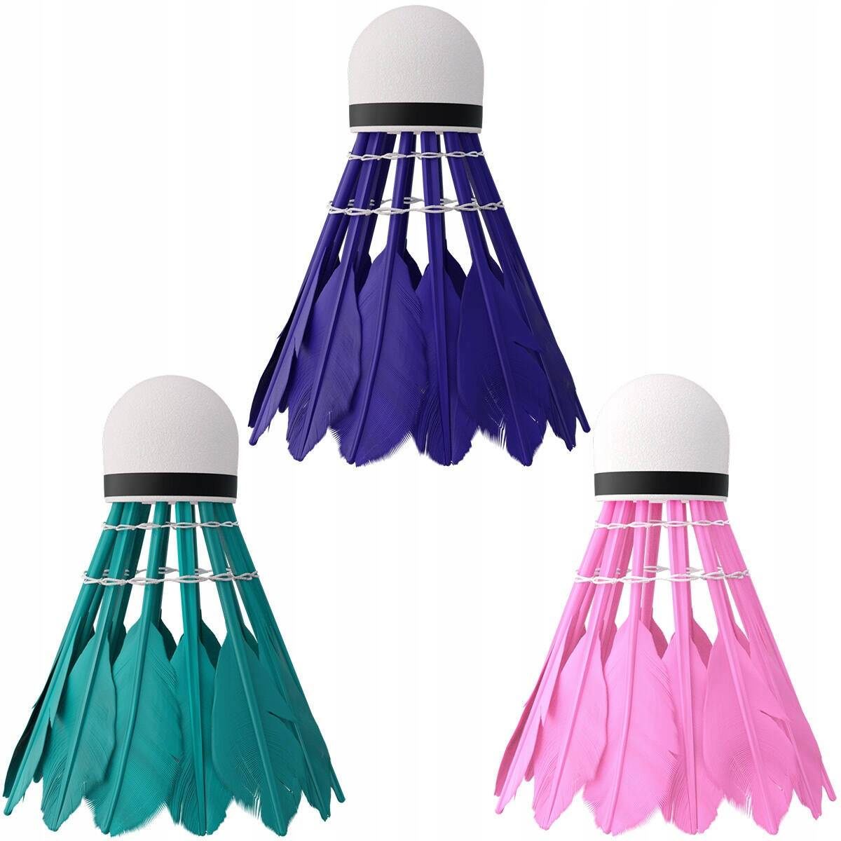 Lotki Do Badmintona Piórowe 3 szt. Multicolor Zestaw Lotek NILS NBL6213_2