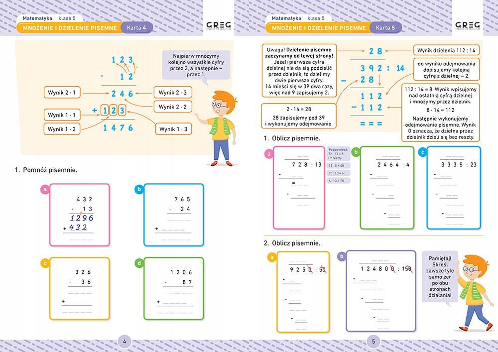 Matematyka Karty Pracy W Szkole I W Domu Klasa 5 SP Greg_2
