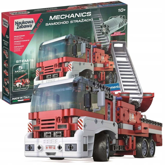 Klocki Laboratorium Mechaniki Wóz Strażacki Pojazd 10+ Clementoni_1