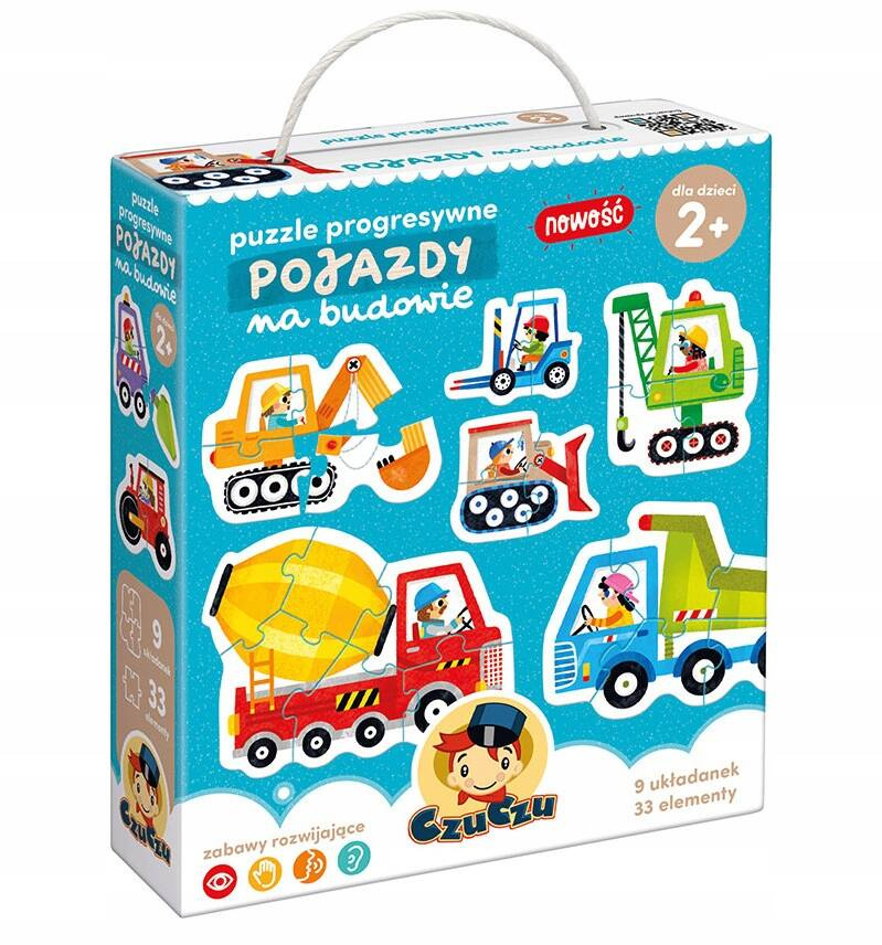Puzzle Progresywne Pojazdy Na Budowie Układanka 2+ CzuCzu_1