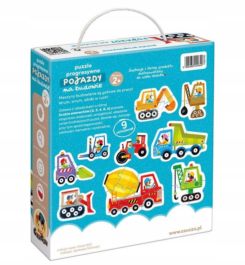 Puzzle Progresywne Pojazdy Na Budowie Układanka 2+ CzuCzu_5