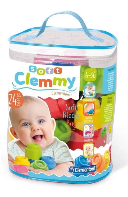 Miękkie Klocki Gumowe Clemmy Worek 24 szt 6M+ Clementoni 14889_4