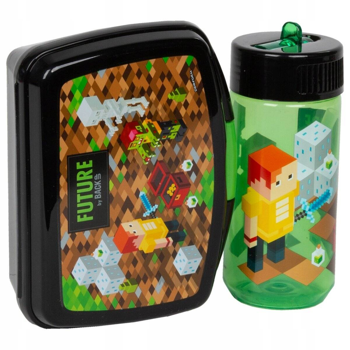 ZESTAW Śniadaniowy Śniadaniówka i Bidon Lunchbox MINECRAFT 330 ml Derform_3