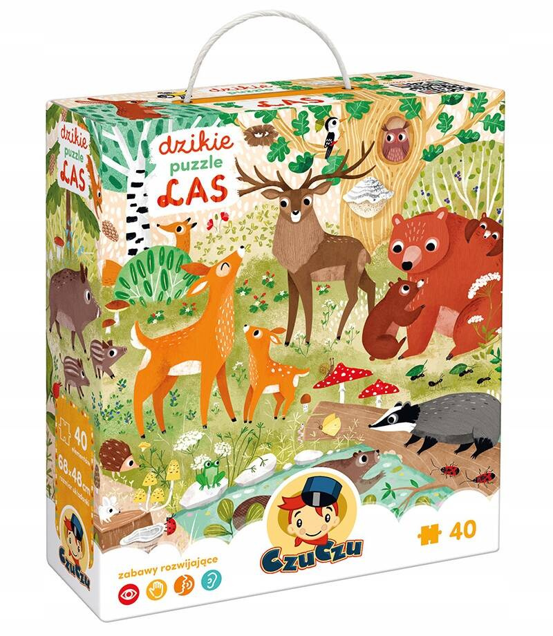 Dzikie Puzzle Zwierzaki LAS Zwierzątka Natura Układanka 40el. 3+ CzuCzu_1