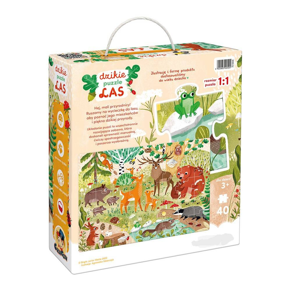 Dzikie Puzzle Zwierzaki LAS Zwierzątka Natura Układanka 40el. 3+ CzuCzu_7