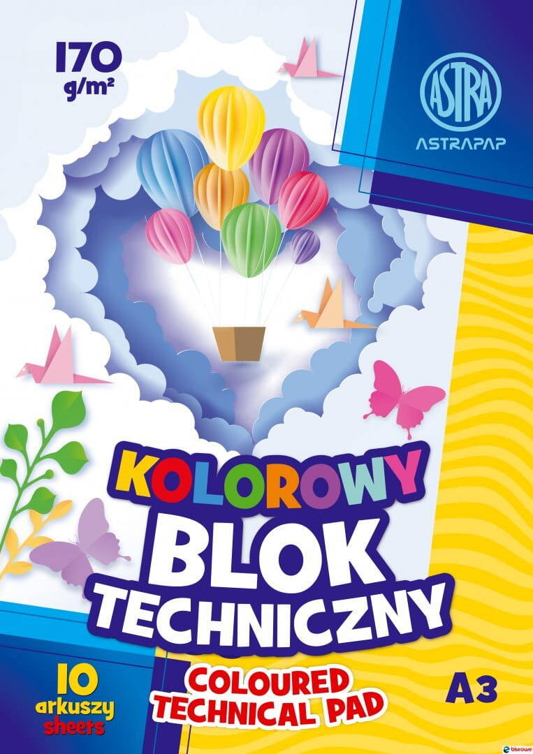 Blok Kolorowy Barwiony W Masie A3/10 ark 170g Astra_1