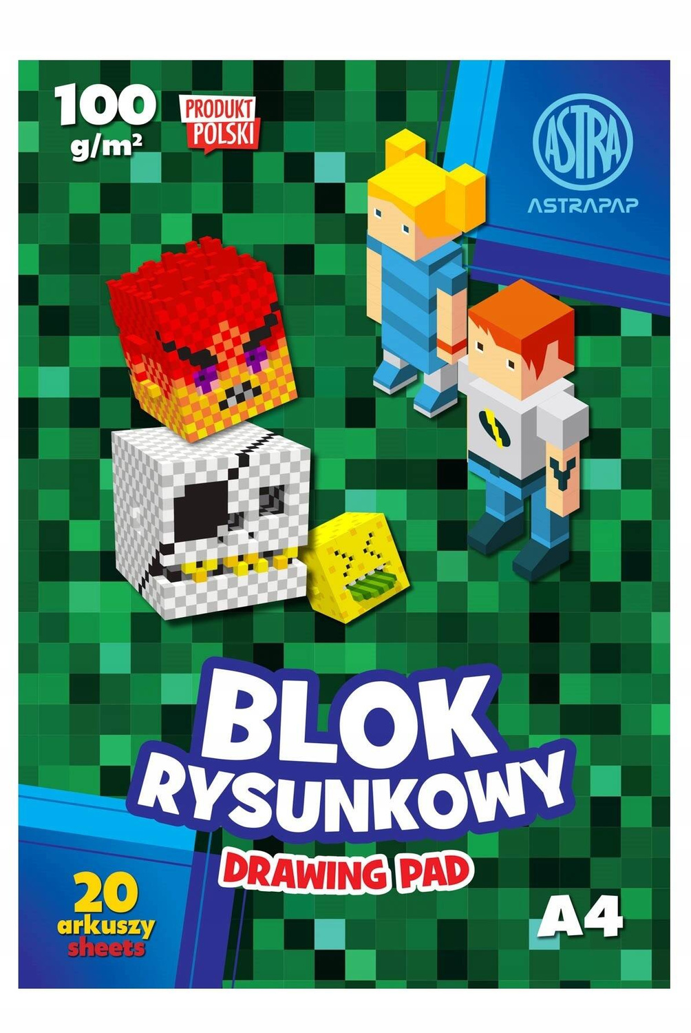 Blok Rysunkowy BIAŁY Pixel Dla Dzieci Szkoła Plastyka A4/20k 100g Astra_1