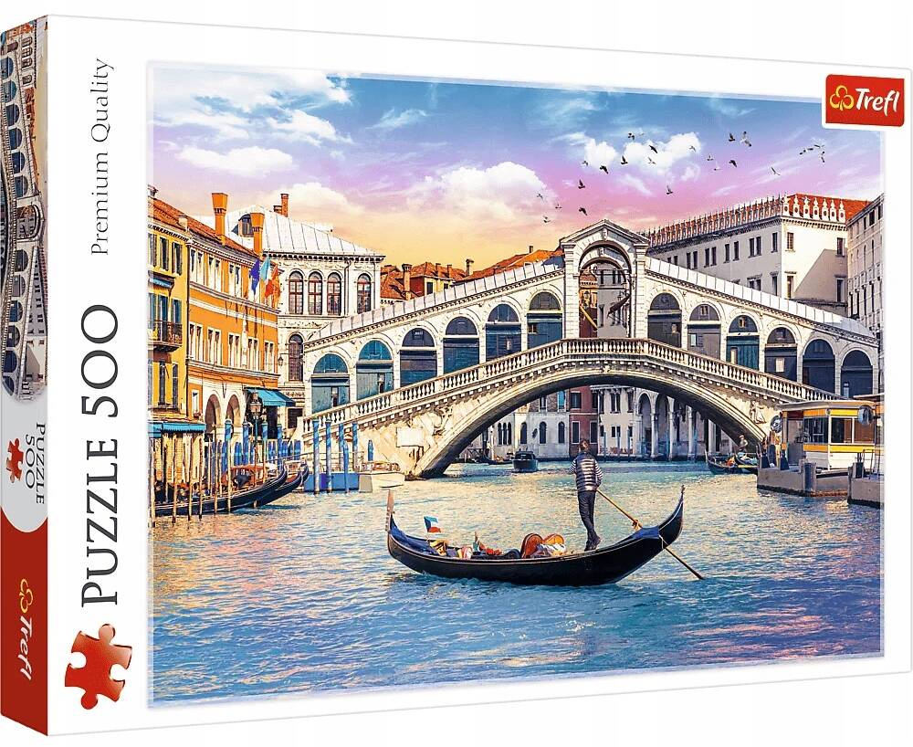 Puzzle 500 Układanka Most Rialto WENECJA Krajobraz Kanały Obraz 10+ Trefl_2