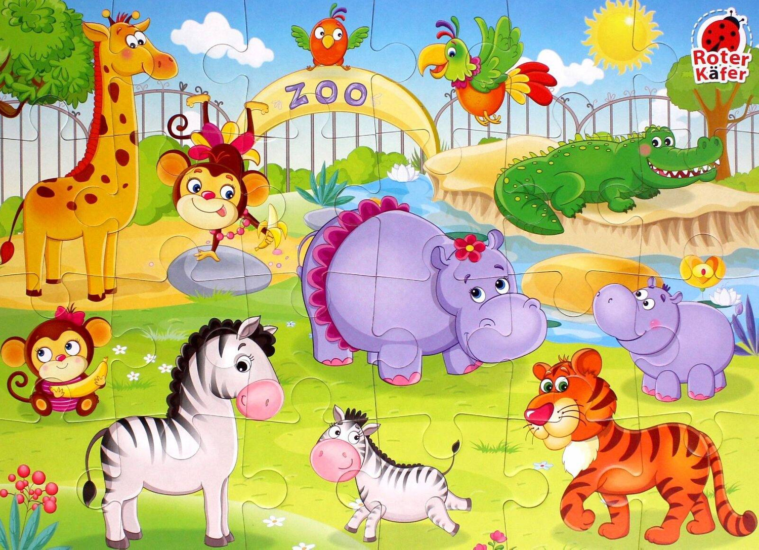 Puzzle Piankowe 24 Układanka ZOO Zabawne Obrazki 3+ Roter Kafer_1