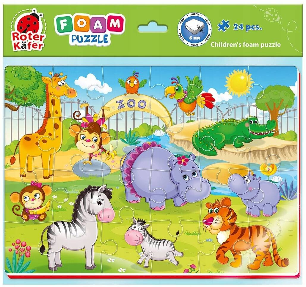 Puzzle Piankowe 24 Układanka ZOO Zabawne Obrazki 3+ Roter Kafer_2