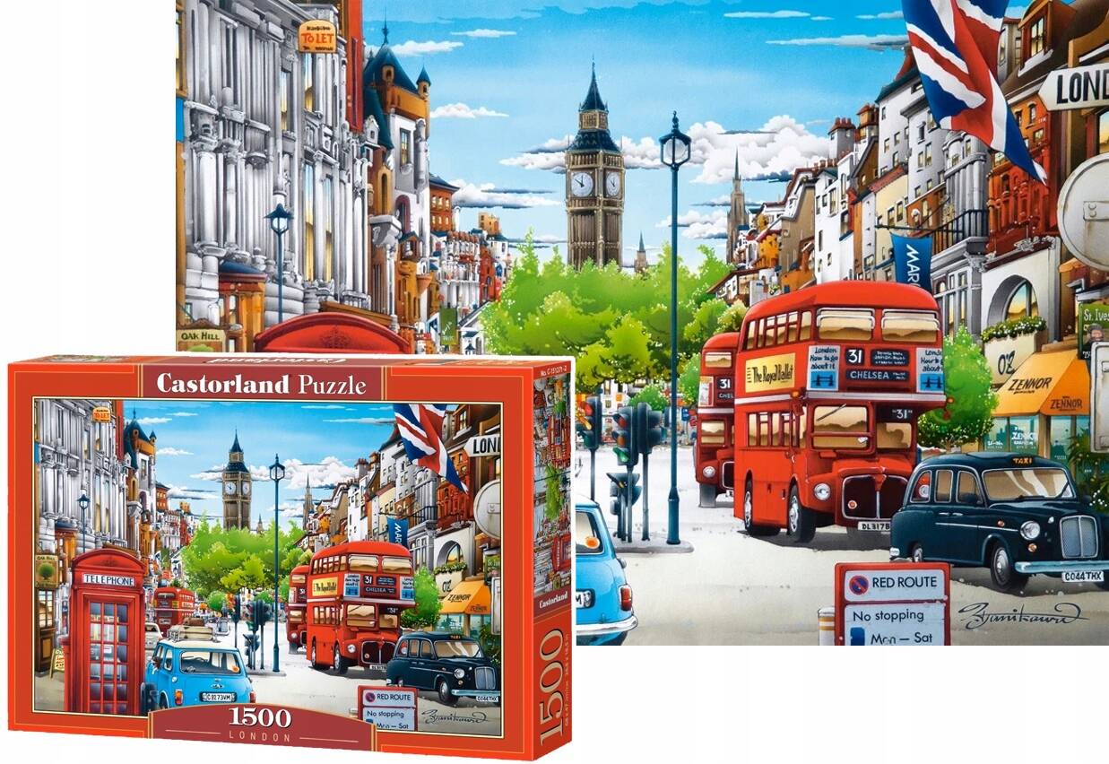 Puzzle 1500 Układanka Widok Obraz Ulica BIG BEN London Anglia 9+ Castor_1