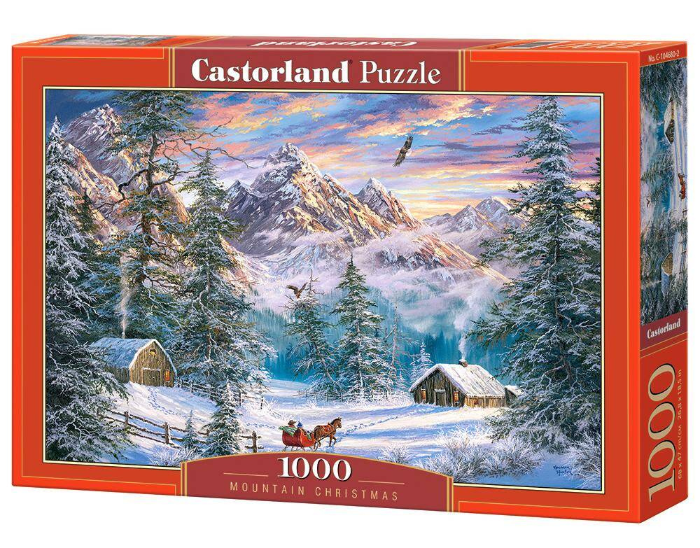 Puzzle 1000 Układanka Obraz Zima Święta W Górach Kulig Las Śnieg 9+ Castor_2