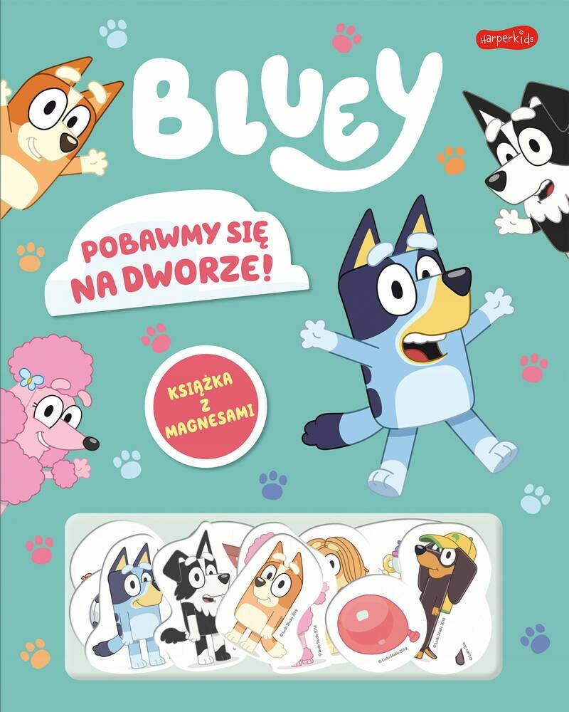 BLUEY Pobawmy Się Na Dworze! Książka Z Magnesami 3+ HarperKids_1