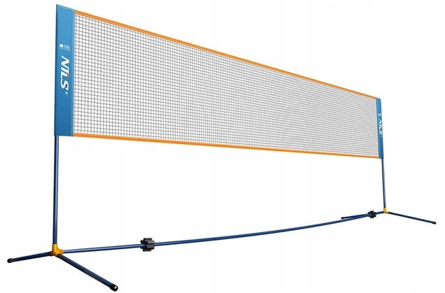 Siatka Do Gry W Badmintona Siatkówka W Pokrowcu Siatka + Słupki 4m NILS_3