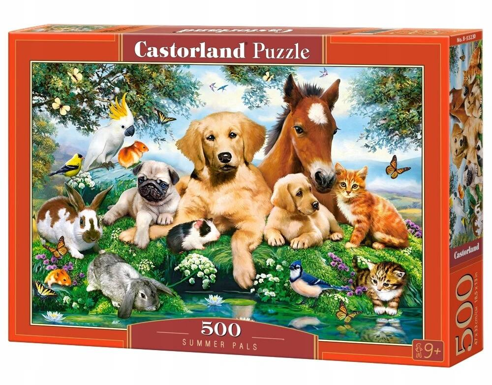 Puzzle 500 Układanka Koty Psy Konie ZWIERZĘTA DOMOWE Ptaki Zające 9+ Castor_2