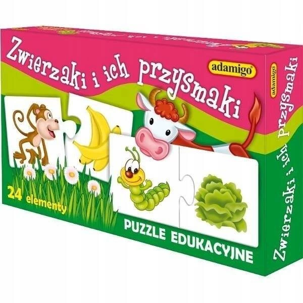 Puzzle Edukacyjne Dla Dzieci Zwierzaki i Ich Przysmaki 3+ Adamigo_1