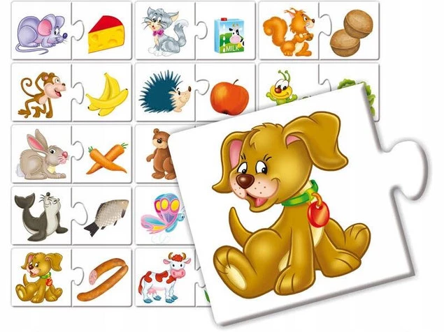 Puzzle Edukacyjne Dla Dzieci Zwierzaki i Ich Przysmaki 3+ Adamigo_2