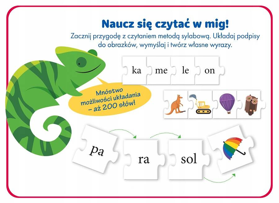 Zabawa W Sylaby Układanka Edukacyjna Puzzle Nauka Czytania 4+ Kapitan Nauka_2