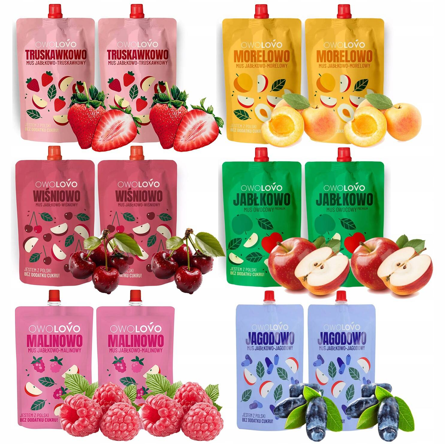 OWOLOVO Mix Musów Owocowych dla Dzieci TUBKI 12x200g MIX SMAKÓW_1