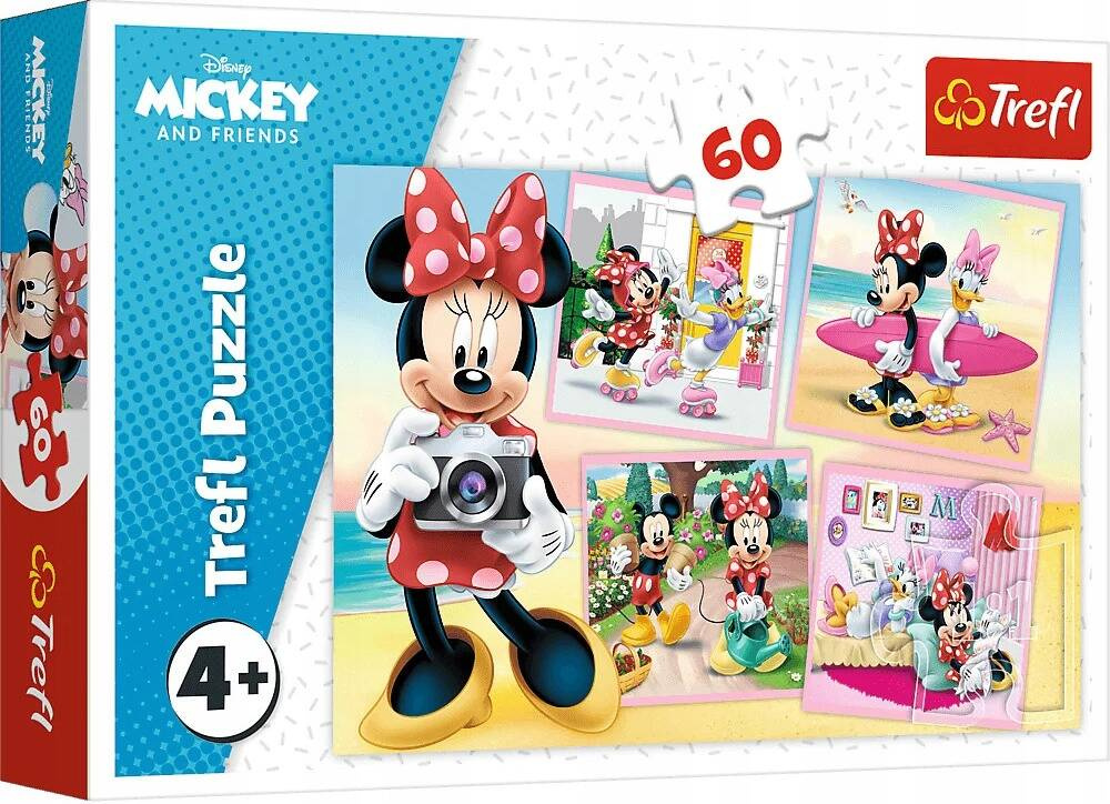 Puzzle 60 Układanka Myszka MINNIE Urocza MYSZKA Miki Kaczka DAISY 4+ Trefl_2