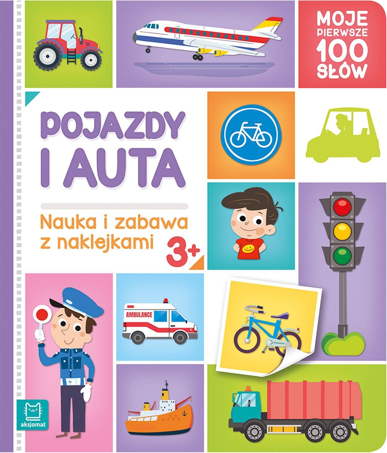 Pojazdy i auta Moje pierwsze 100 słów z naklejkami_1