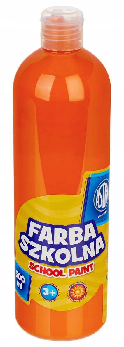 Farba Szkolna Plakatowa Pomarańczowa 500ml W Butelce 3+ Astra_1