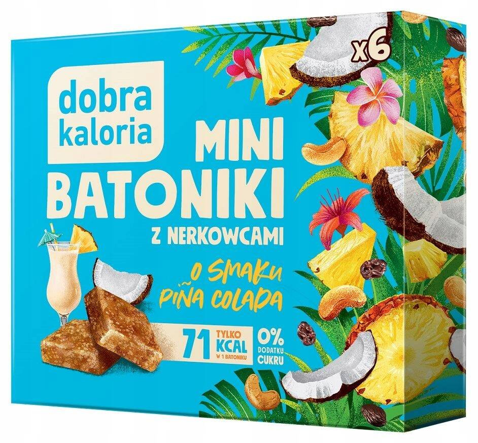 3x DOBRA KALORIA Mini Batoniki Malina Kokos Mango BEZ CUKRU Nerkowiec 306g_3